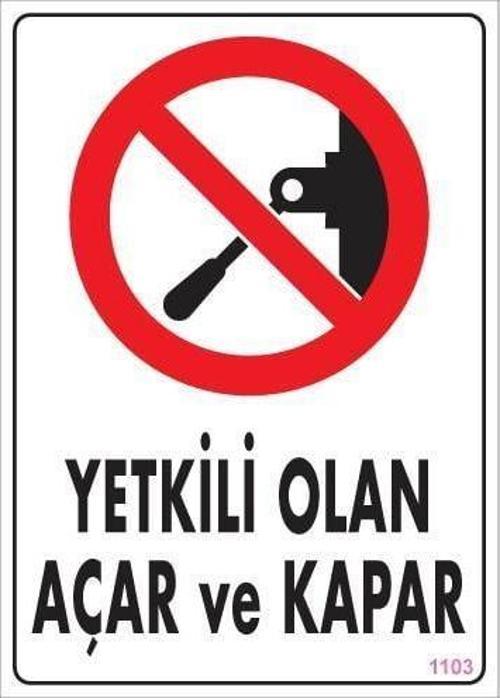 Yetkili Elektrik Uyarı Levhası 25x35 KOD:1103
