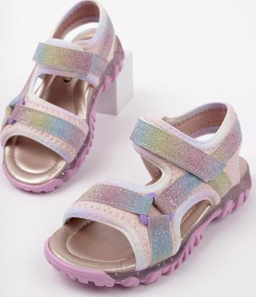 ELON Cırtlı ve Simli Günlük Kız Çocuk Sandalet