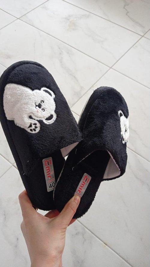 peluş siyah ortapedik terlik 40 numara 