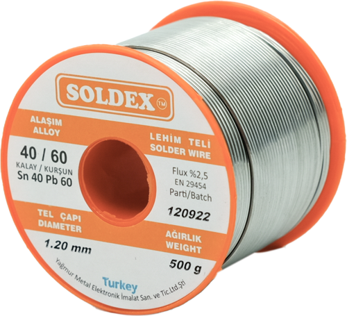 1.20mm Lehim Teli Sn40 Pb60 500 gr.