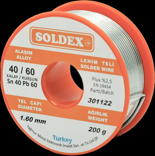 1.60mm Sn40 Pb60 Lehim Teli 200gr