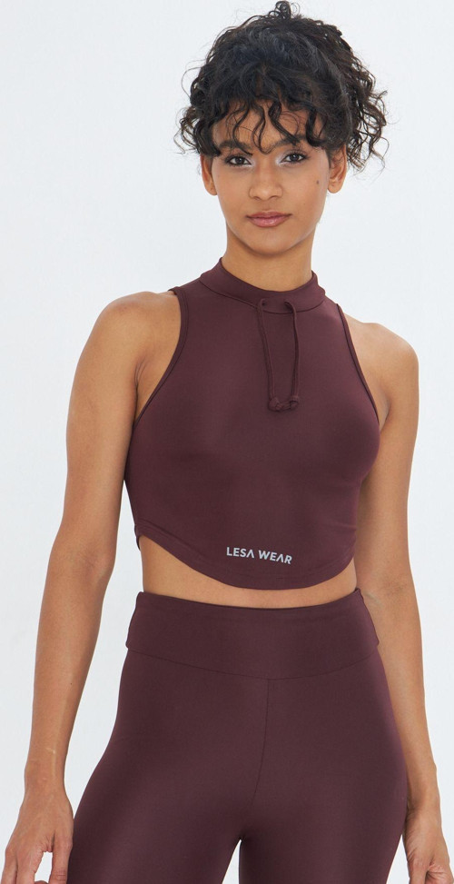 Soft Touch Bedene Oturan İp Detaylı Sporcu Crop Sütyeni