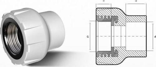 Ege Yıldız PPRC 25X1/2 Dişi Adaptör Gri