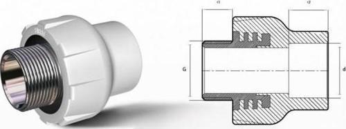 Ege Yıldız PPRC 50X1 1/2 Erkek Adaptör Gri
