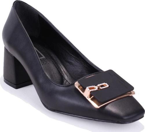 DZA07-1219606 Siyah  Kalın Topuklu Klasik Kadın Ayakkabı