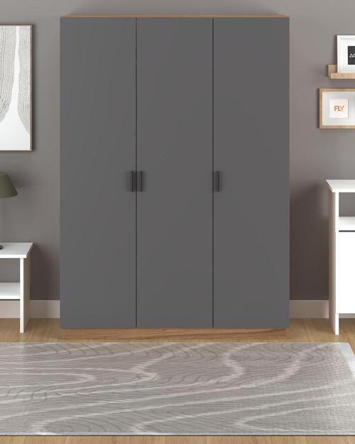 ALİRA 135 CM 3 KAPAKLI GARDIROP ANTRASİT