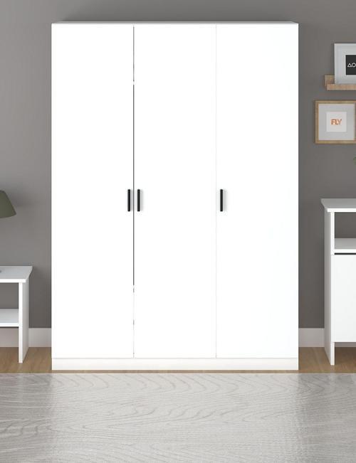 ALMİLA 135 CM 3 KAPAKLI BEYAZ GARDIROP