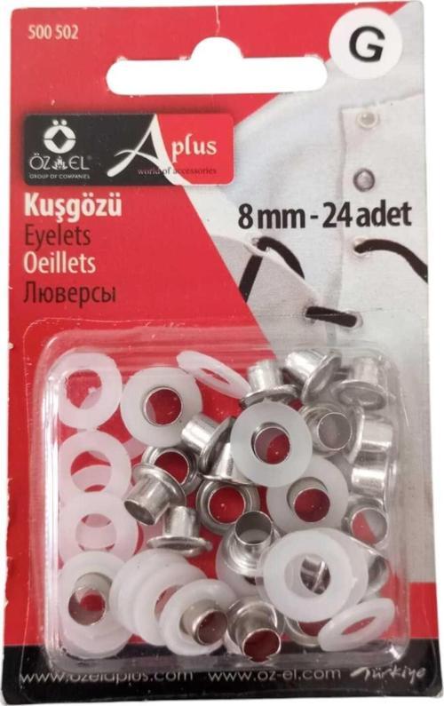 8 Mm 24 Adet Nikel Kuşgözü 500 502