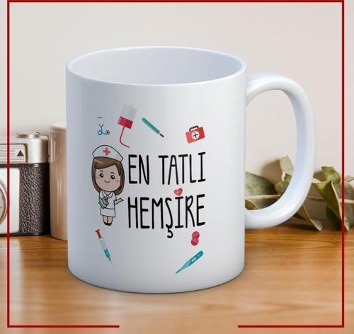 14 Mart Tıp Bayramı En Tatlı Hemşire Baskılı Kupa Bardak