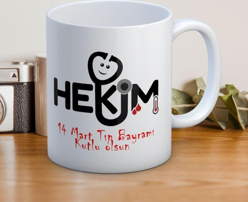 14 Mart Tıp Bayramı Hekim Baskılı Kupa Bardak