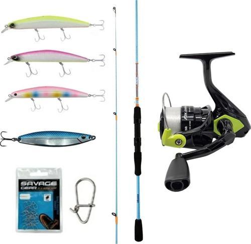 YekOutdoor Okuma Spin Olta Seti Okuma Fuel Spin 2,74 cm 7-30 gr 2 Parça Spin Kamışı&Okuma Fin Chaser X FNX-40NG Green 1B