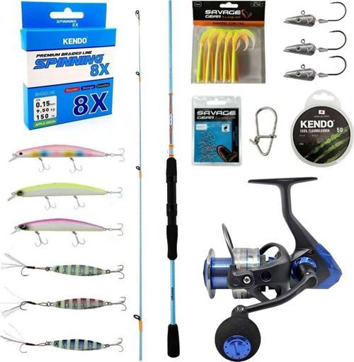 YekOutdoor Profesyonel Spin Olta Seti Okuma Fuel Spin 2,74 cm 7-30 gr 2 Parça Spin Kamışı-Okuma Safina SW-X SNW-3000A 4+