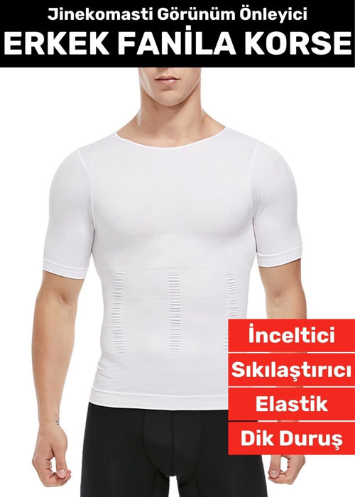 Özel Üretim Jinekomasti Dik Duruş Toparlayıcı Göbek Sıkılaştırıcı Elastik Erkek Fanila Korse