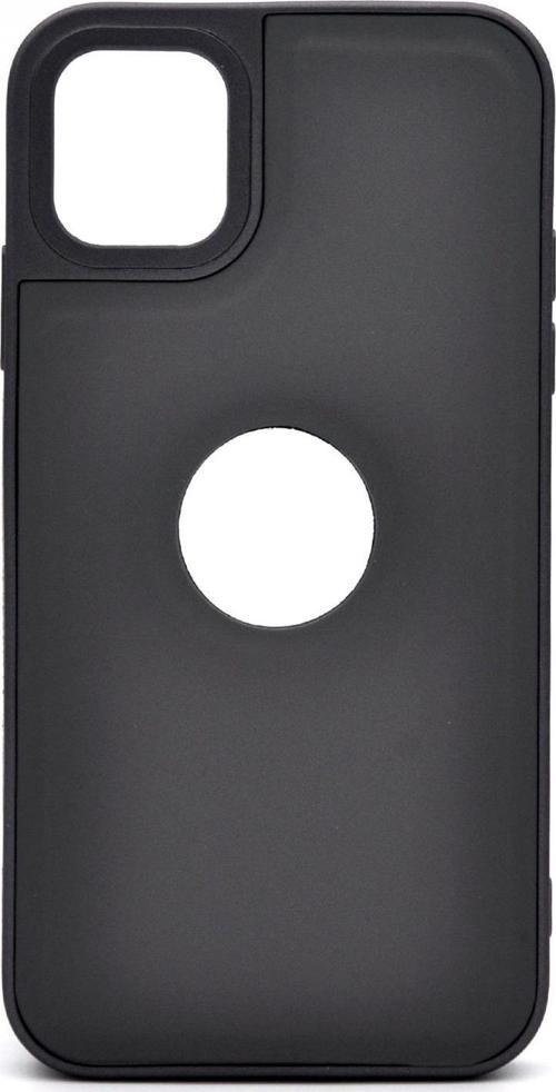 iPhone 11 Uyumlu Deri Görünümlü Sert Kapak Kılıf Gri
