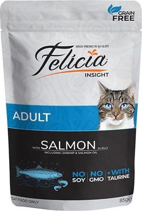 Jelly Somonlu ve Taurinli Pouch Tahılsız Yetişkin Kedi Konservesi 6 Adet 85 Gr