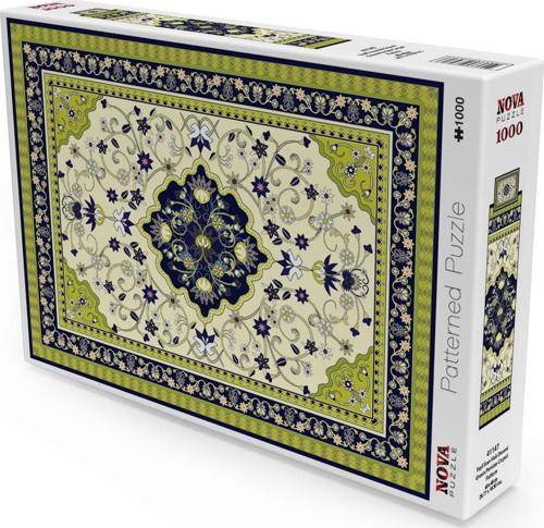 1000 Parça Yeşil İran Halı Deseni Puzzle