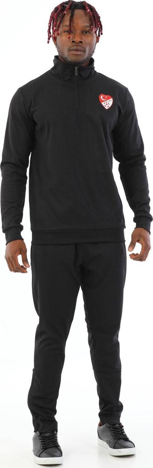 K18Moda Kural18 Tff Armalı Ve Yazılı Erkek Siyah Antrenman Eşofman Takımı K0154 M