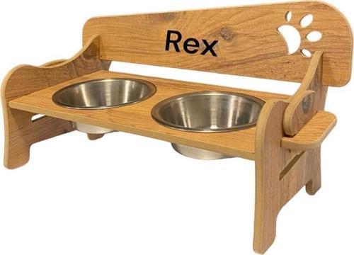 Kademeli Kedi Mama Standı (8 mm MDF) (350 ML Çelik)