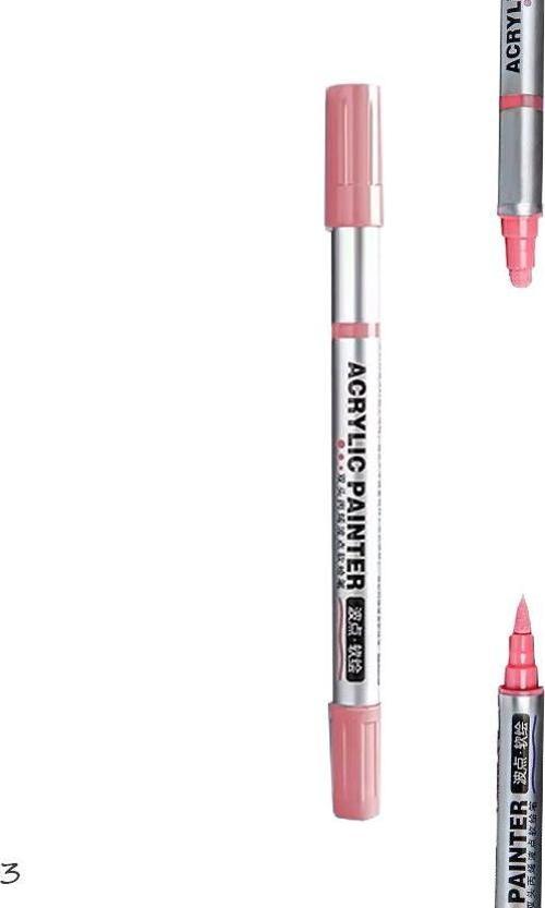 Çift Taraflı Akrilik Marker Kalemi - 1 Adet- Pembe