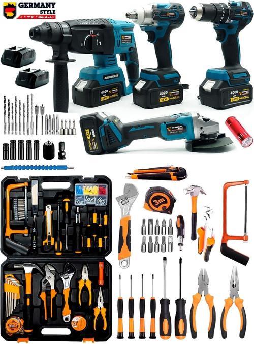 165 Parça Full Matkap-Taşlama-Hilti-Bijon Sökme El Aleti Seti