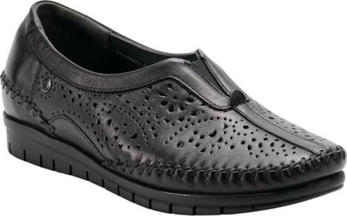 23409-G Twin Siyah Kadın Comfort Deri Ayakkabı