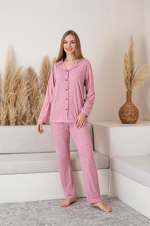 Uzun Kollu Milan Gömlek Pijama Takımı- Soft Seri