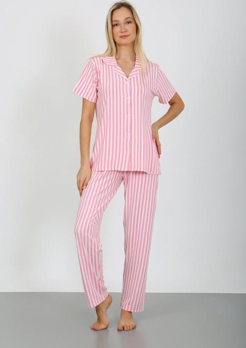 Kısa Kollu Milan Gömlek Pijama Takımı- Genç Anne Serisi