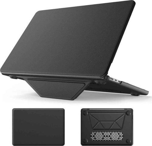 Macbook Air M2/M3 13.6 inç Uyumlu Standlı İnce Lüks Deri Koruyucu Kılıf