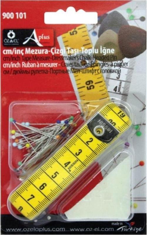 Mezura, Çizgi Taşı Ve Toplu İğne Seti, 150 Cm 6 İnch Mezura 900 101