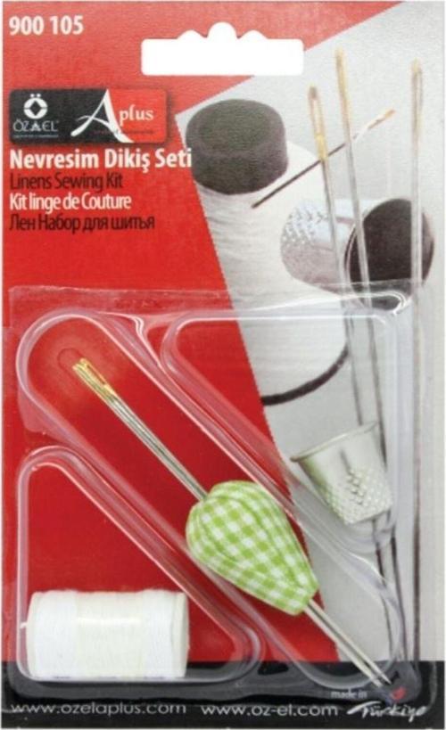 Nevresim Dikiş Seti Yüksük, 2Adet Nevresim İğnesi, Mini İğnedenlik Ve Dikiş İpliği