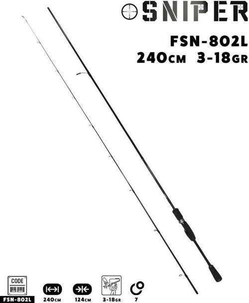 Sniper 240 cm 3-18 gr Light Spin Kamış FSN-802L