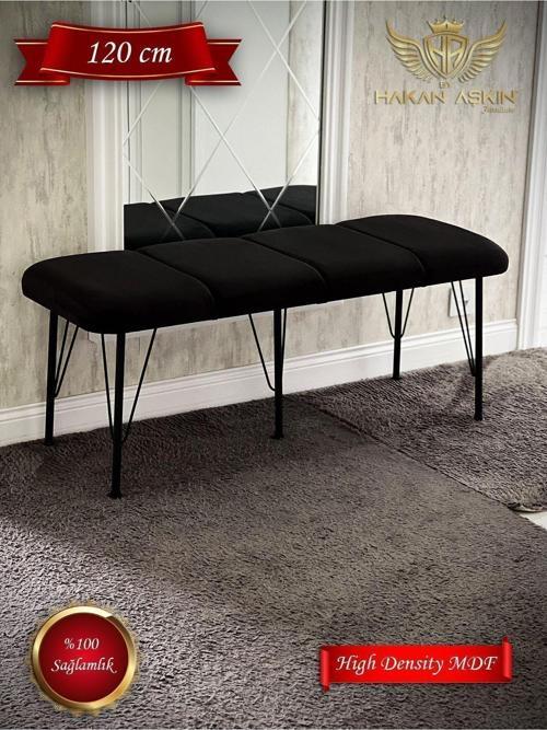 Metal Ayaklı 120 Cm %100 Mdf Babyface Puf & Bench Tekli 2024 (7 Cm Sünger Extralı)