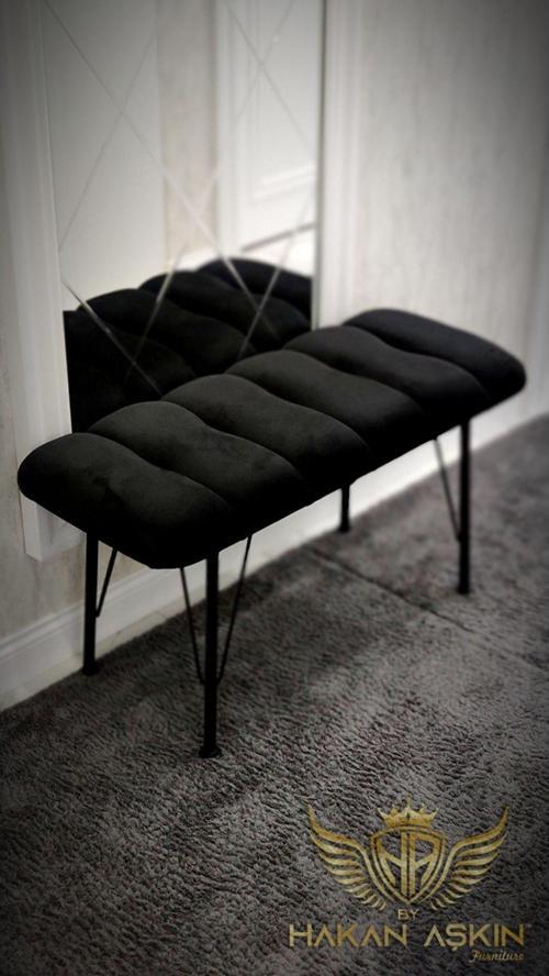 Metal Ayaklı 90 Cm Eco Black Babyface Puf & Bench Tekli