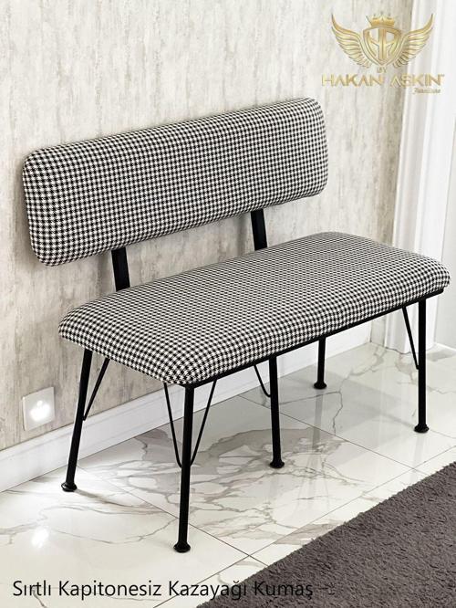 Metal Ayaklı Metal Alt Kasalı Kazayağı New 2024 Sırtlı Bench Bank