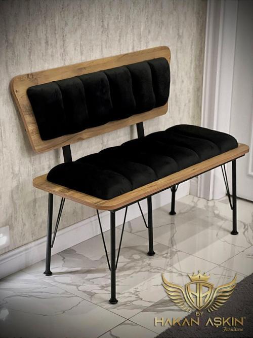 Metal Ayaklı Metal Alt Kasalı New Atlantik Wood 2024 Sırtlı Bench Bank