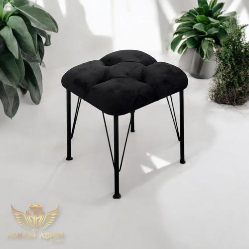 Metal Ayaklı Novolux Puf Black 40X45 Cm