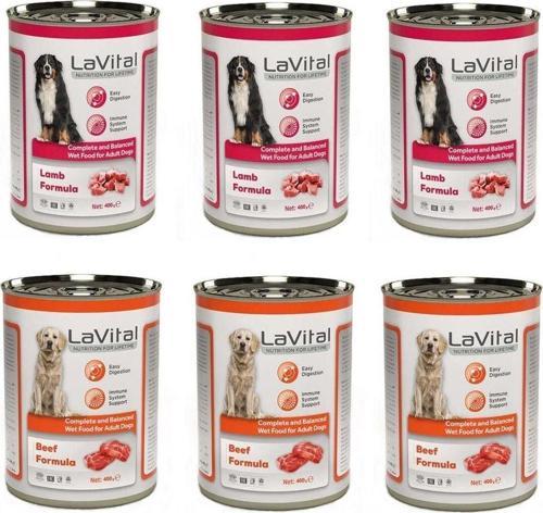 2 Çeşit Karma Yetişkin Köpek Konservesi 400 Gr. X 6 Adet