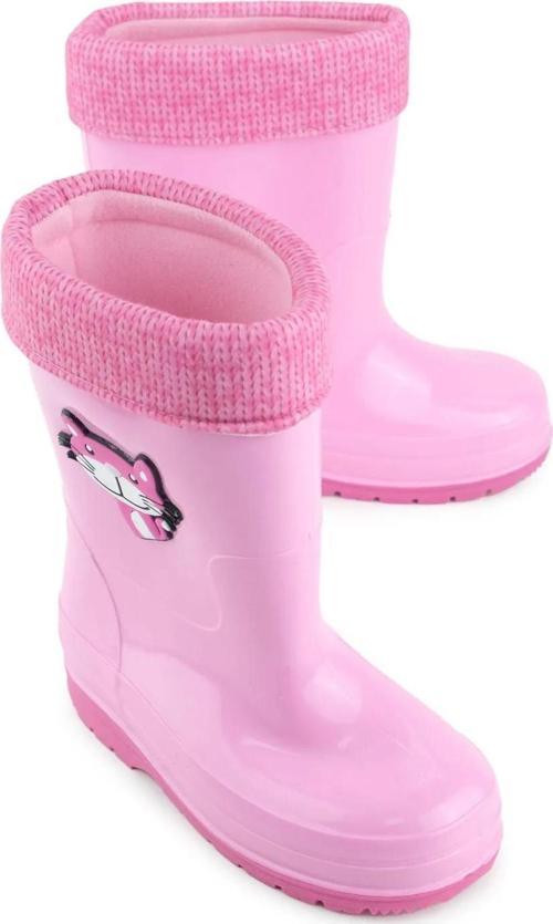 Kışlık Kız Çocuk Su Geçirmez Içi Sıcak Astarlı Yağmur Çizme Kedili