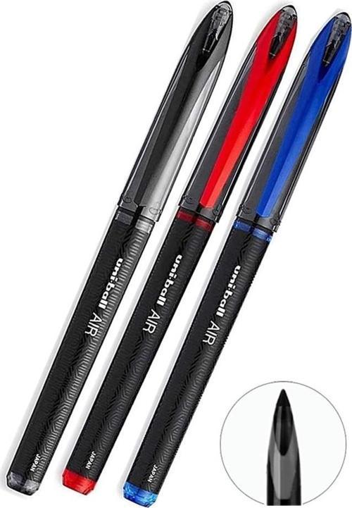 Mavi Siyah Kırmızı Pilot Kalem 3 Adet Uniball Air Mikro 0.5 mm Roller Pilot Kalem Uba-188-M Roller Uçlu Likit Mürekkep