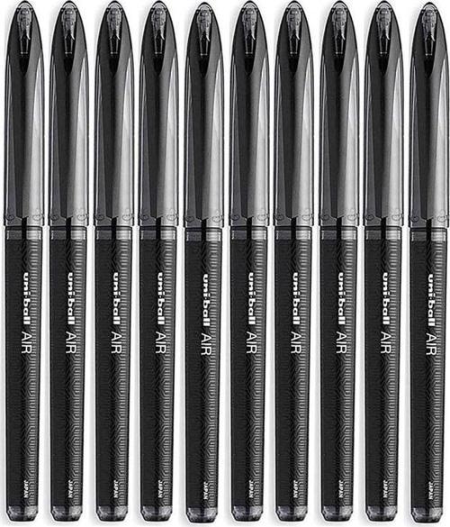 Siyah Pilot Kalem 10 Adet Uniball Air Mikro 0.5 mm Roller Pilot Kalem Uba-188-M Roller Uçlu Likit Mürekkep Jel Kalem