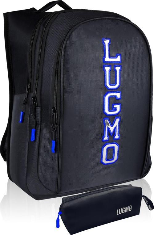 Üç Gözlü İçi Astarlı Pedli Okul Çantası ve Kalemlik Ortaokul Lise Çantası Armalı Mavi