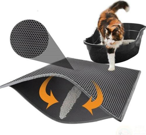 Kedi Tuvalet Önü Kum Toplayıcı Temizleyici Elekli Gri Paspas-Findit