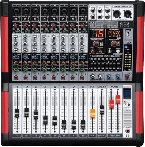 D-8P2000 FX Usb Sd Kart Bluetooth Destekli 2x1000 8 Kanal Amfi Power Mixer Anfi