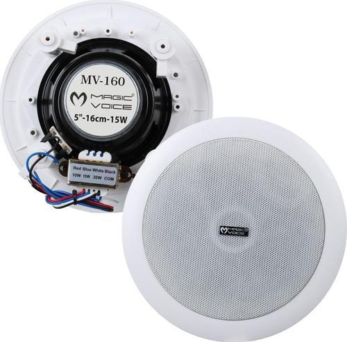 Ayt Magicvoice MV-160 16 CM 15W Tweeterli Beyaz Trafolu Alçıpan Tavan Hoparlör Mağaza Okul Konferans Salonu Hoparlörü
