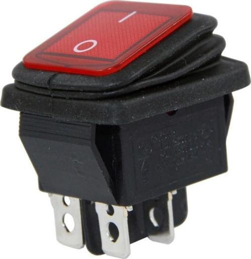 Ayt IC-104W-S Geniş Körüklü Işıklı Anahtar On Off 4 Pin 21x26mm 20 Amper Düğme Aç Kapa