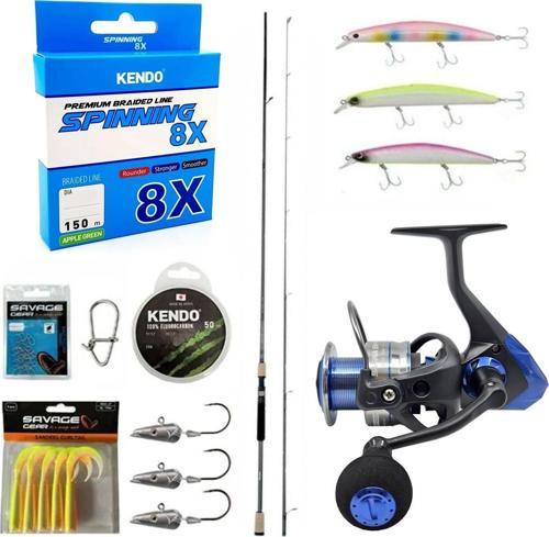 YekOutdoor Profesyonel Spin Olta Seti Okuma Azaki Spin 244 cm 7-28 gr 2 Parça Spin Kamışı-Okuma Safina SNW-4000A 4+1BB O