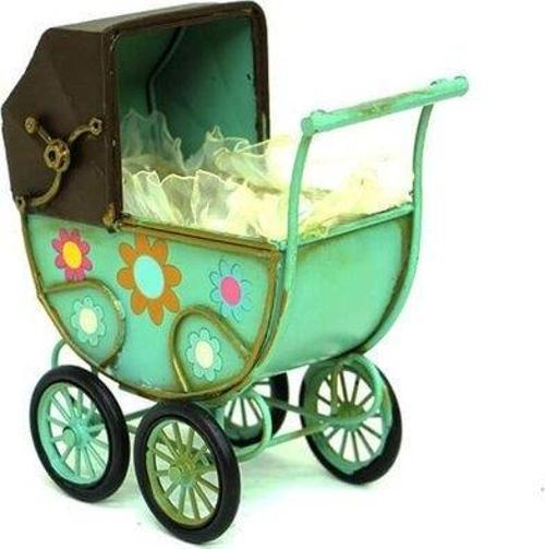 Dekoratif Metal Bebek Arabası C0316