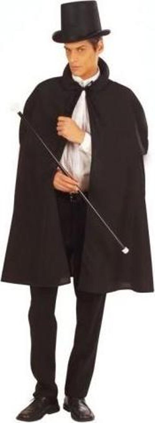 Siyah Sihirbaz Pelerini ve Sihirbaz Şapkası Yetişkin Boy