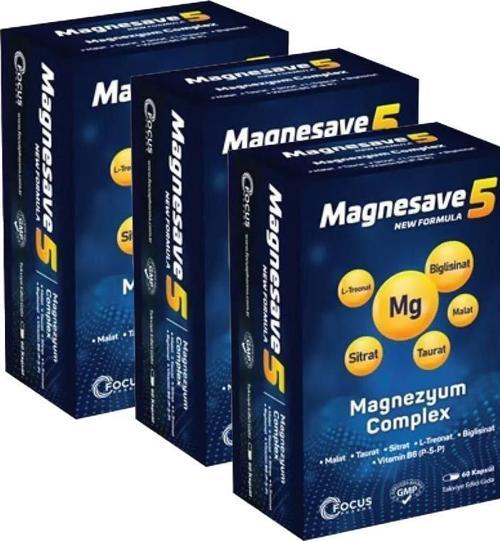 Magnesave5 Magnezyum Complex 60 kapsül x2