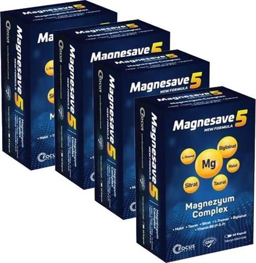 Magnesave5 Magnezyum Complex 60 kapsül x4
